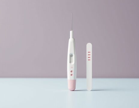 Two toothbrushes, one white and one pink, sit side by side