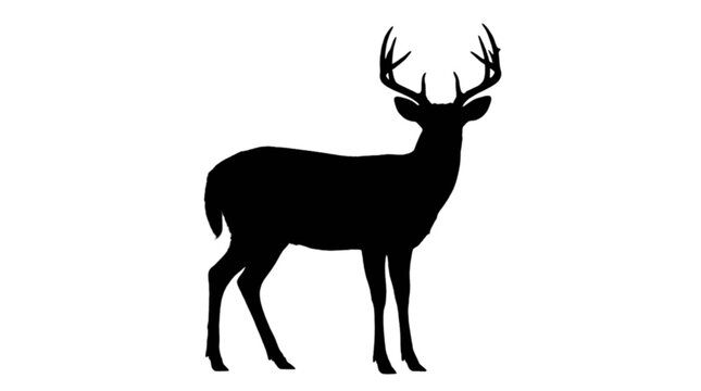 Black deer silhouette standing