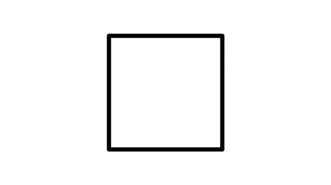 A simple black square outline on a white background.