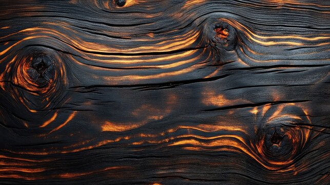 Pattern in burnt wood with scorched grain char detail and organic form perfect for fire aftermath or design visuals