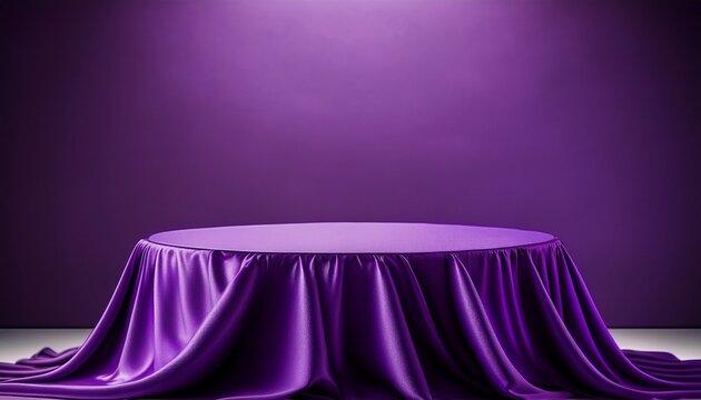 amethyst purple velvet fabric with dramatic folds pedestal podium background