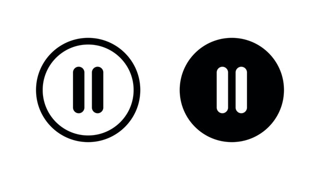 Pause Button Media Control Icon Vector Illustration