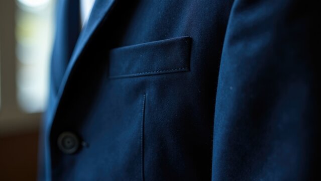 Close-up of a man's suit jacket and tie, suitable for professional or formal occasions