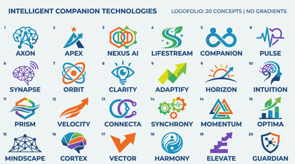 Fototapeta premium Intelligent Companion Technology Logos.
