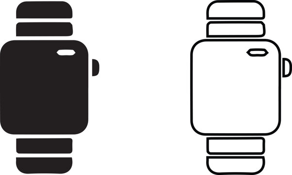 Black and white of two smartphones with home buttons mobile device