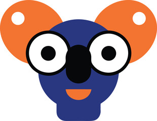 Fototapeta premium Cute cartoon koala animal face icon isolated on transparent background, Vector