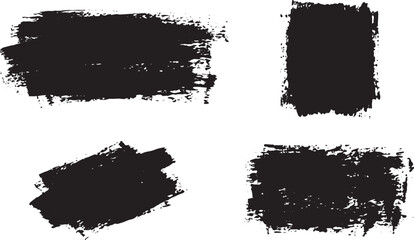 Fototapeta premium Set of black brush strokes on white background