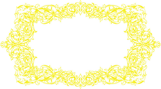 Yellow floral frame border
