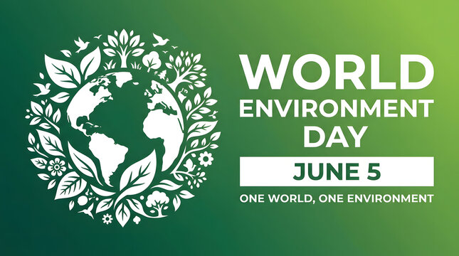 Global Environment Day Poster Design &ndash; Eco-Friendly Nature Conservation, Earth Day Concept, Green Sustainability Illustration