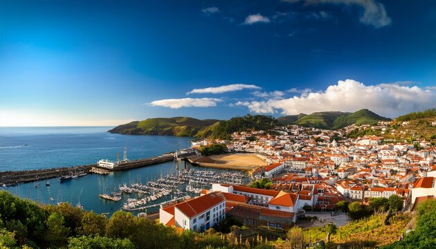 panoramic image of machico portugal europe