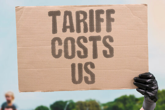 "Tariff costs us" Import tax burdens everyone. TRADE. WAR. TARIFF. CONSUMER. COLLECTIVE.