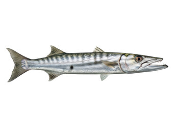 Naklejka premium Barracuda fish isolated on transparent background