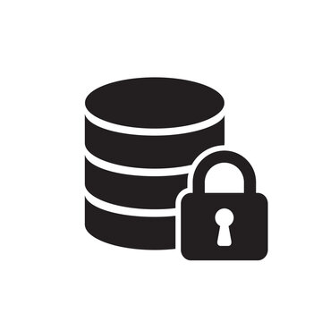 Secure Database and Data Protection Vector Icon