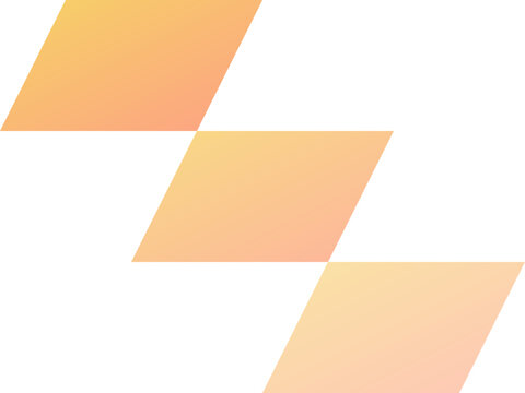 Abstract geometric design featuring three orange gradient parallelogram shapes arranged in a diagonal pattern illustration