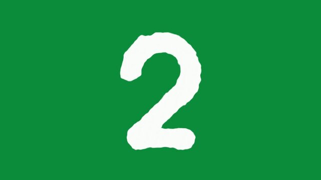 Hand Drawn Boiling Numbers Animation Countdown Sequence 0 to 9 Outline And Filled Marker Green Screen Chroma Key 20 Seconds 4K