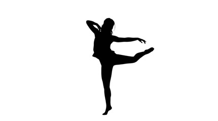 Ballerina performing a graceful split kick pose isolated on transparent background, Vector © Md Riyad
