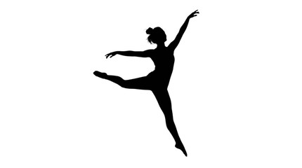 Ballerina in dynamic pose silhouette isolated on transparent background, Vector © Md Riyad