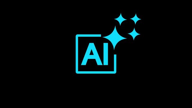 AI animated logo. Artificial intelligence animation symbol