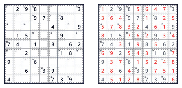 Sudoku puzzle 9x9 expert level for adults printable with answers A4