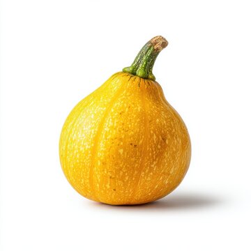 Ripe Yellow Pumpkin Isolated on White Background