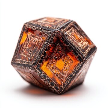 Rich Amber Gemstone - Six-Sided Hexagonal Crystal