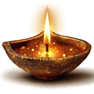 Glowing Diya - Symbol of Light and Hope