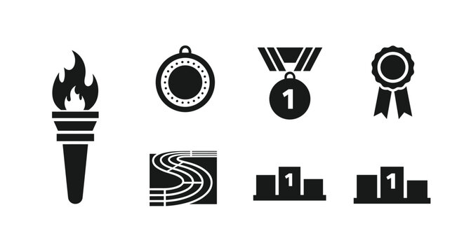Athletes compete in various sports events with medals and ribbons