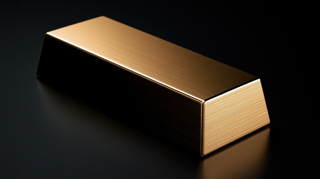 Solid gold bar on a dark background