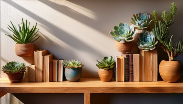 zoom background image elegant wooden shelves with succulents and books for zoom backgrounds