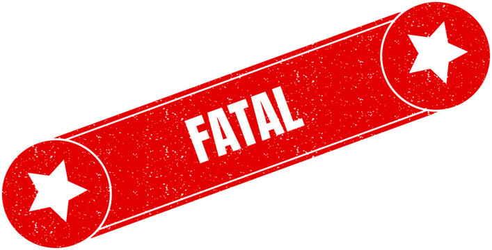 Fatal red stamp label featuring decorative stars for high impact visual warnings and creative design projects