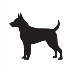 Dog standing silhouette vector illustration © Sorowar