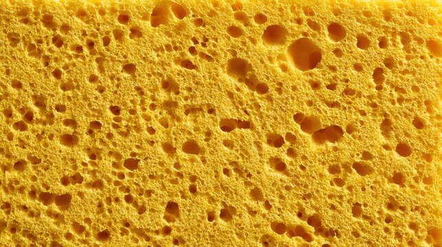 Close-up of a yellow cleaning sponge texture