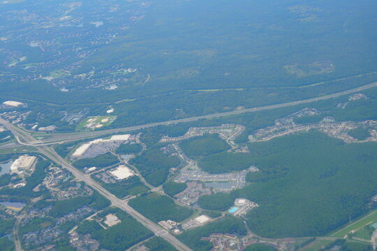 Aerial view of Tampa Bay area in Florida