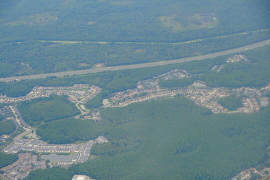 Aerial view of Tampa Bay area in Florida