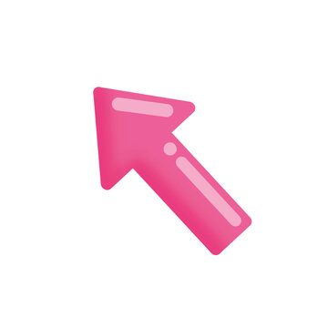Red glossy arrow sticker icon pointing up left on black background. Glossy red arrow vector illustration pointing northwest direction for UI design, stickers, or digital navigation elements.