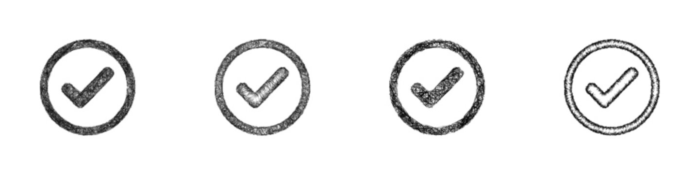 Sketch tick logo design set