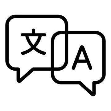 Language translation speech bubble communication icons with translation language communication dialogue alphabet linguistics conversation multilingual