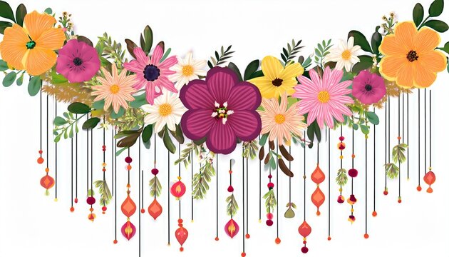 beautiful floral dangler on white background
