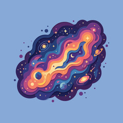 A colorful abstract illustration of a swirling cosmic nebula © Quinn