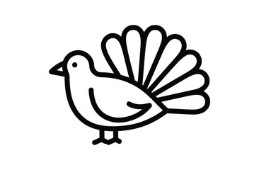 Fototapeta premium Turkey vector icon minimalist bird silhouette design