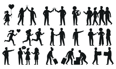 International friendship day silhouette illustrations celebrating togetherness and unity © FatemaChowdury