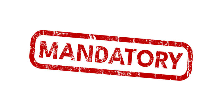 Mandatory red grunge rubber stamp vector illustration