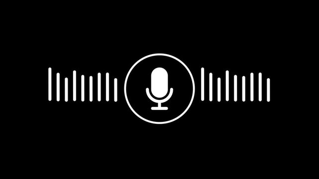 voice recording equalizer animation background,broadcast microphone spectrum bars animation,modern podcast audio wave background.