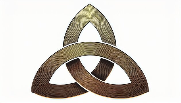 triquetra symbol isolated on white background trinity or trefoil knot celtic symbol of eternity
