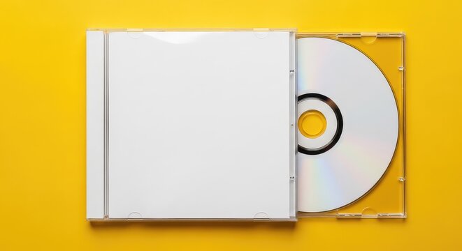 This clear plastic cd jewel case mockup includes a blank cover and disc, providing a clean surface for digital presentation of music media, booklet, minimalist, audio
