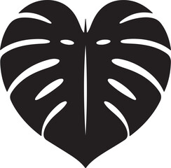 Heart Shaped Monstera Deliciosa Leaf Silhouette © MdAbdul