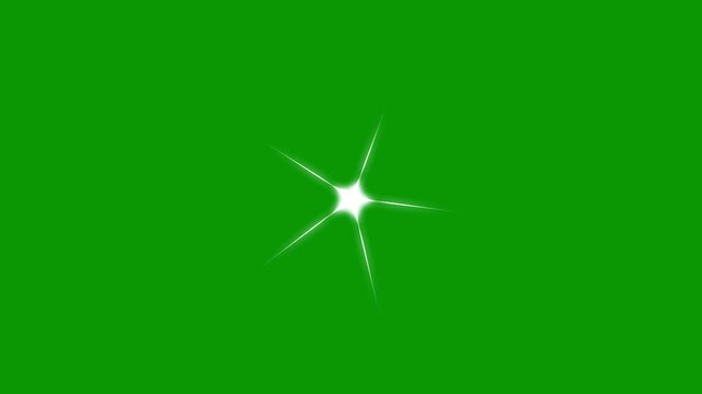 magic star glow animation, Shimmering light, magic flash animated effect. Twinkle lights,Sparkling stars,star shining  on green background. Cartoon Style Twinkling 4k.