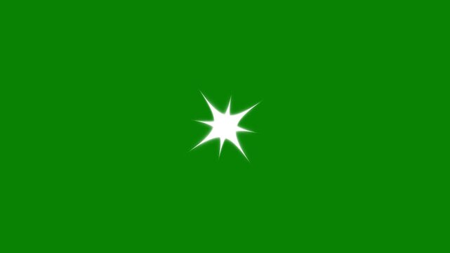 Twinkle star sparkle animated on green screen.Star twinkling for festive holiday event,retro vector stars and dots, twinkle star sparkle overlay on soft.video 4k
