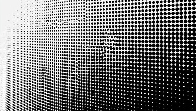 Abstract halftone dot pattern background with gradient light and dark