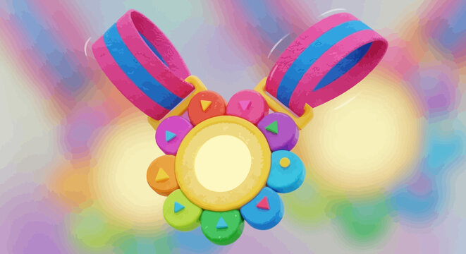 Colorful Fidget Spinner Toy Closeup.